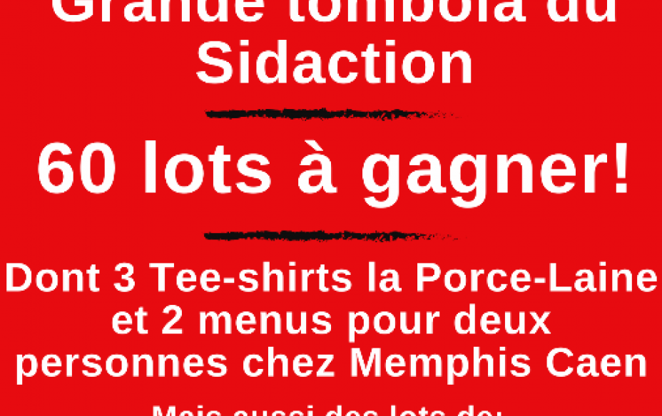 Grande tombola du Sidaction avec descriptif des lots